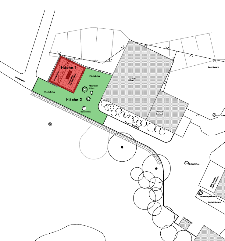 Abb. 1: Plan Neubau Wasch- und Betankungsplatz