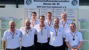das Herren-Team AK-30 des Golf Club Hubbelrath als Deutscher Vizemeister 2024